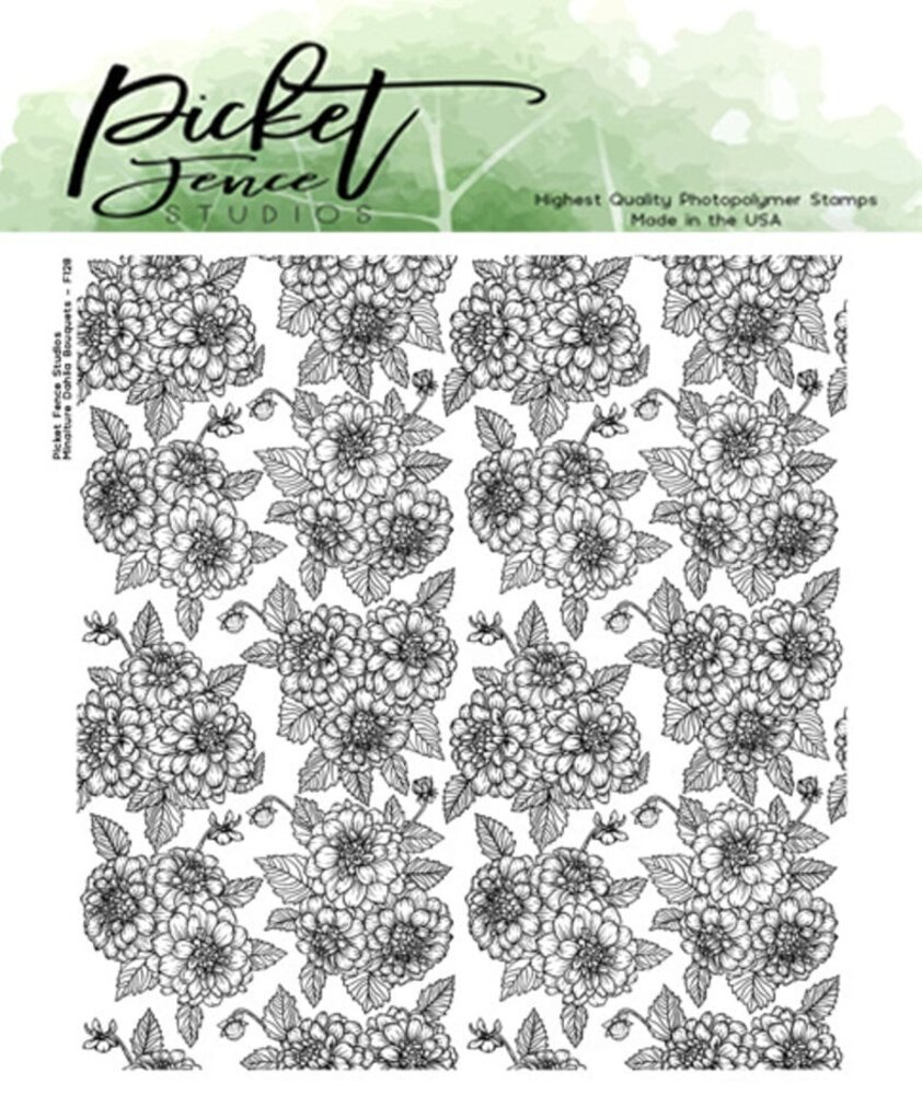 Picket Fence Studios Miniature Dahlia Bouquet Clear Stamps (F-128)