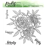 Picket Fence Studios Ruffled Peony Bouquet Clear Stamps (F-109)