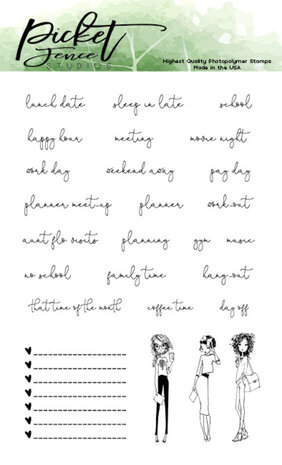 Picket Fence Studios Planner Girls Hang Out Clear Stamps (P-101) Picket Fence Studios Planner Girls Hang Out Clear Stamps (P-101)