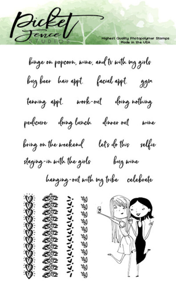 Picket Fence Studios Planner Girls Selfie Love Clear Stamps (P-104) Picket Fence Studios Planner Girls Selfie Love Clear Stamps (P-104)