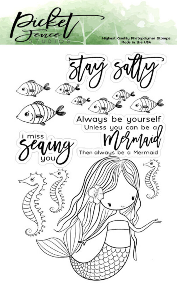 Picket Fence Studios I am a Mermaid Clear Stamps (OC-103) Picket Fence Studios I am a Mermaid Clear Stamps (OC-103)