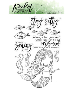 Picket Fence Studios I am a Mermaid Clear Stamps (OC-103) Picket Fence Studios I am a Mermaid Clear Stamps (OC-103)