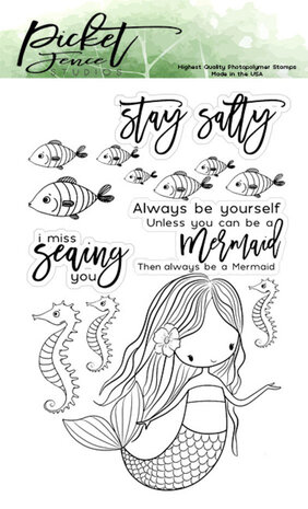 Picket Fence Studios I am a Mermaid Clear Stamps (OC-103) Picket Fence Studios I am a Mermaid Clear Stamps (OC-103)