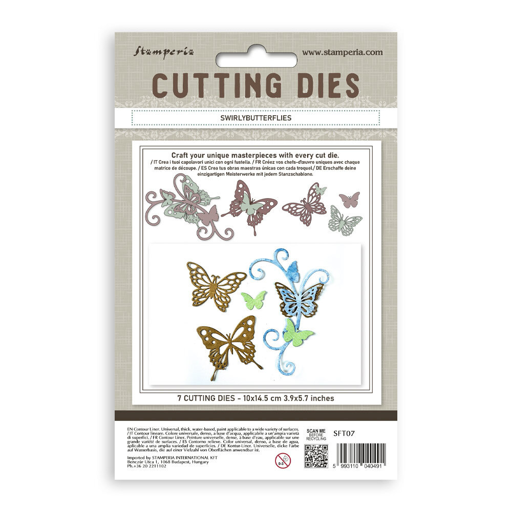Stamperia Cutting Dies A6 Swirly Butterflies (SFT07) Stamperia Cutting Dies A6 Swirly Butterflies (SFT07)