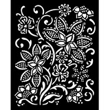 Stamperia Timeless Thick Stencil 20x25cm Batik Flowers (KSTD180)