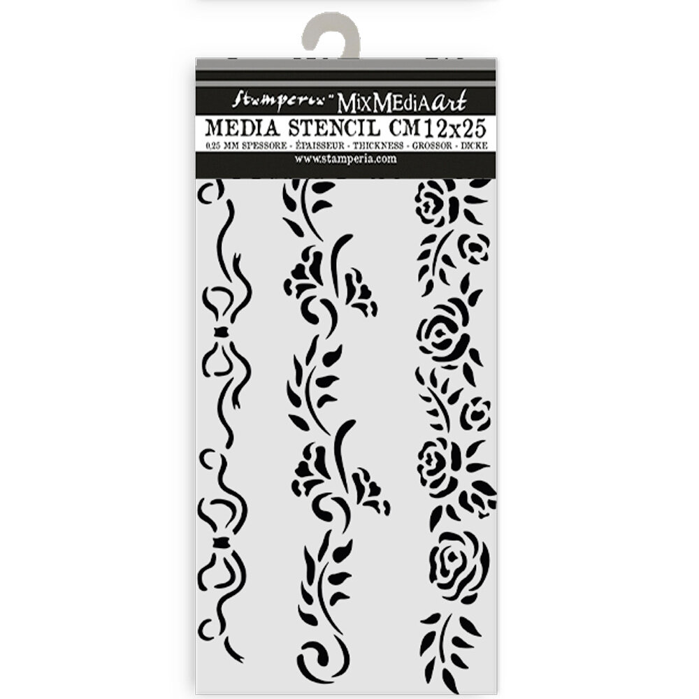 Stamperia Timeless Thick Stencil 12x25cm 3 Borders (KSTDL118) Stamperia Timeless Thick Stencil 12x25cm 3 Borders (KSTDL118)