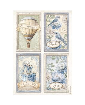 Stamperia Timeless A4 Rice Paper 4 Cards (DFSA41039)