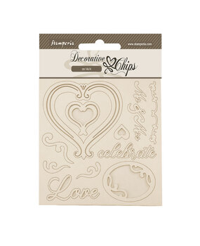 Stamperia Timeless Decorative Chips Hearts (SCB264)