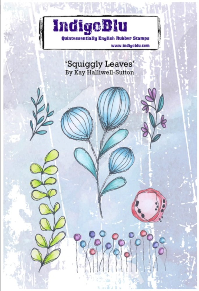IndigoBlu Squiggly Leaves A6 Rubber Stamps (IND0913) IndigoBlu Squiggly Leaves A6 Rubber Stamps (IND0913)