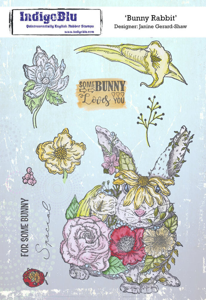 IndigoBlu Bunny Rabbit A5 Rubber Stamps (IND0800)