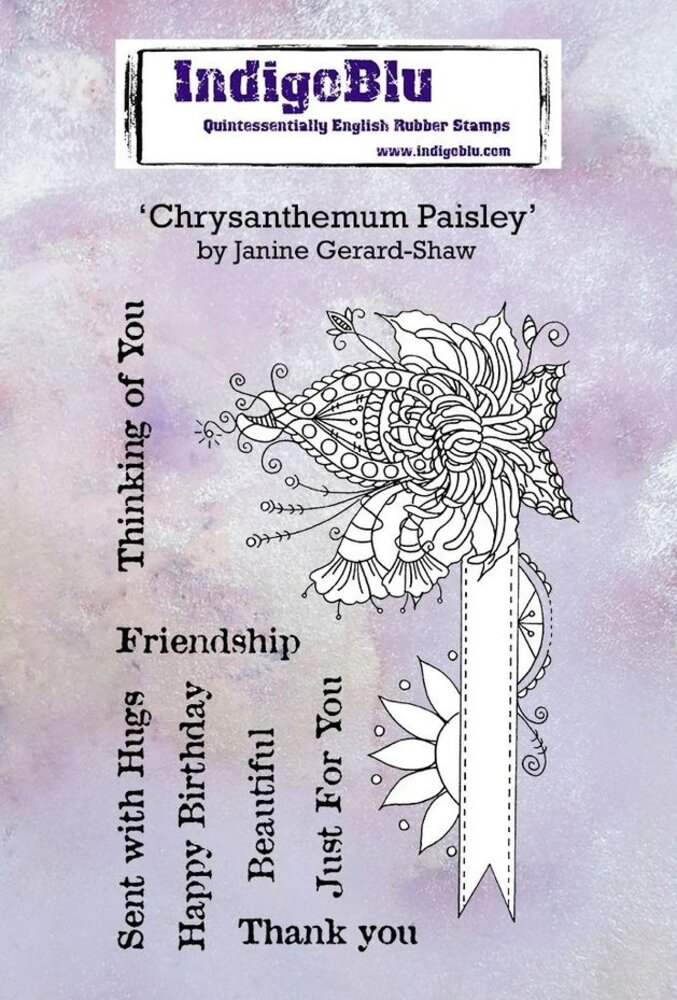 IndigoBlu Chrysanthemum Paisley Rubber Stamps (IND0705)