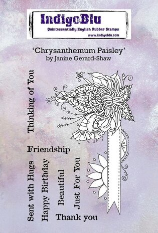 IndigoBlu Chrysanthemum Paisley Rubber Stamps (IND0705)