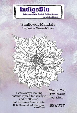 IndigoBlu Sunflower Mandala A6 Rubber Stamps (IND0706)
