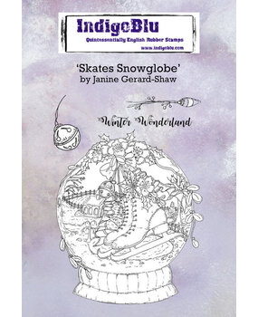 IndigoBlu Skates Snowglobe A6 Rubber Stamps (IND0675)