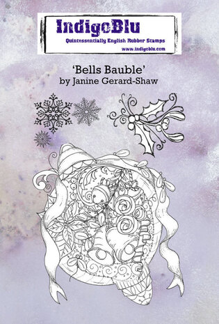IndigoBlu Bells Bauble A6 Rubber Stamps (IND0667) IndigoBlu Bells Bauble A6 Rubber Stamps (IND0667)