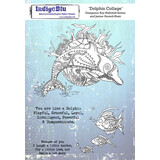 IndigoBlu Dolphin Collage A5 Rubber Stamp (IND0624)
