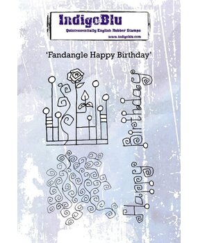 IndigoBlu Fandangle Happy Birthday A6 Rubber Stamp (IND0607) IndigoBlu Fandangle Happy Birthday A6 Rubber Stamp (IND0607)