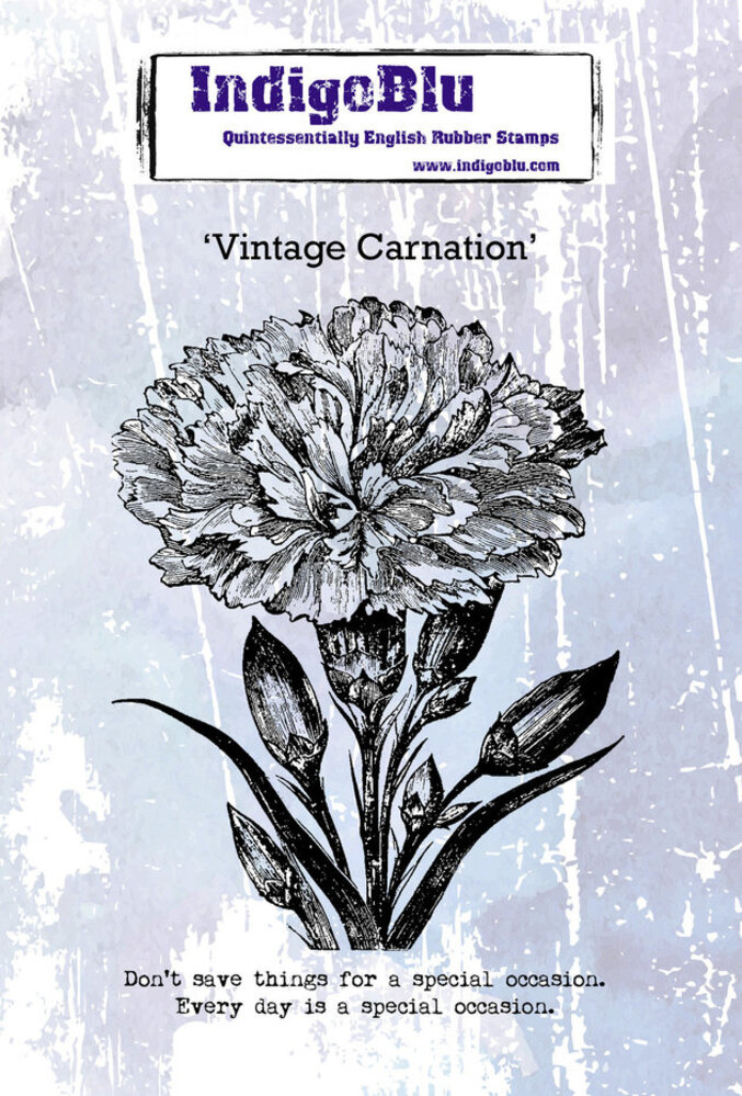IndigoBlu Vintage Carnation A6 Rubber Stamps (IND0587)