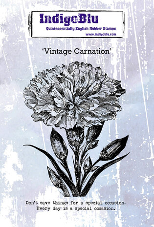 IndigoBlu Vintage Carnation A6 Rubber Stamps (IND0587)