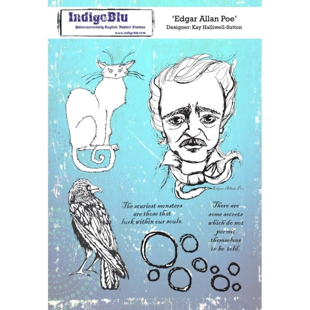 IndigoBlu Edgar Allan Poe A5 Rubber Stamp (IND0562) IndigoBlu Edgar Allan Poe A5 Rubber Stamp (IND0562)