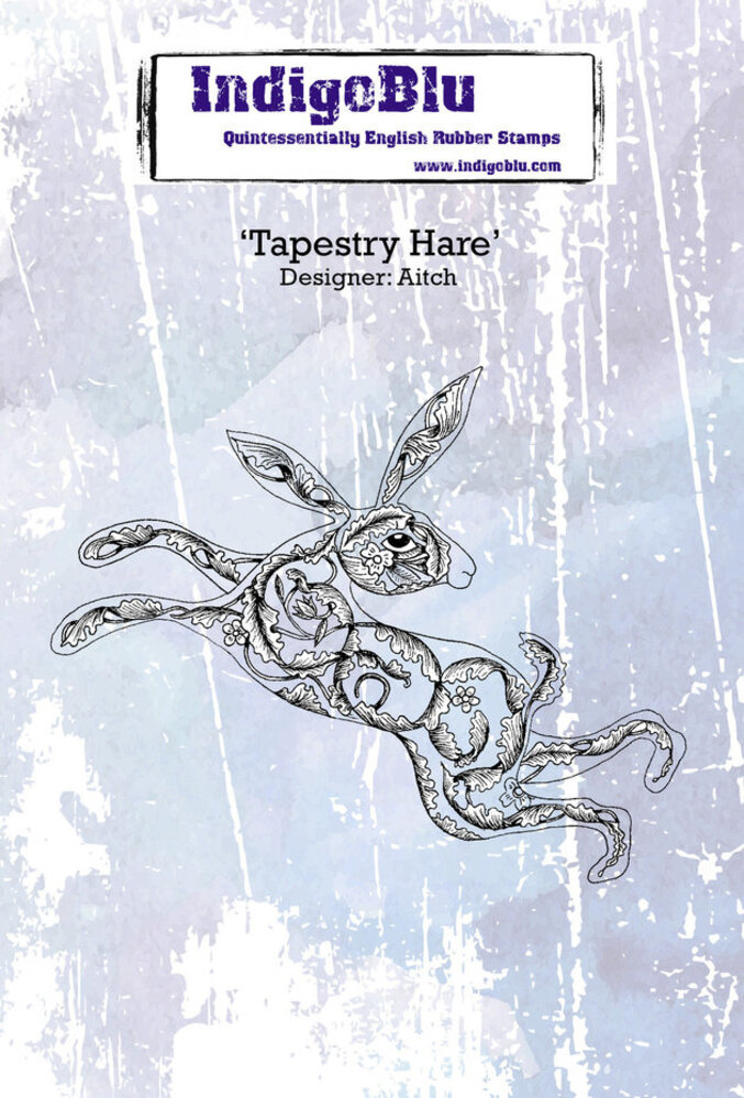 IndigoBlu Tapestry Hare A6 Rubber Stamp (IND0543) IndigoBlu Tapestry Hare A6 Rubber Stamp (IND0543)