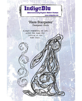 IndigoBlu Hare Stargazer A6 Rubber Stamp (IND0541) IndigoBlu Hare Stargazer A6 Rubber Stamp (IND0541)