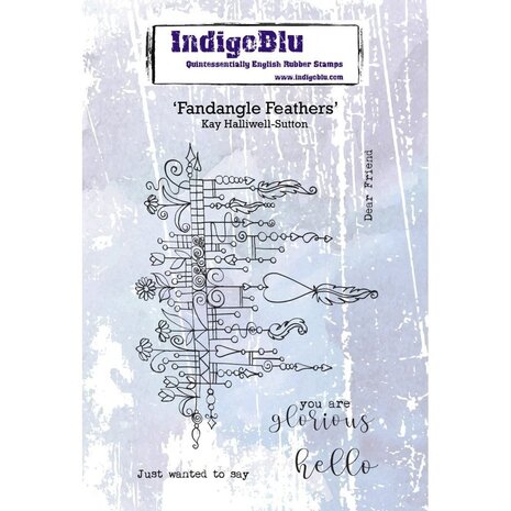 IndigoBlu Fandangle Feathers A6 Rubber Stamp (IND0510PC)