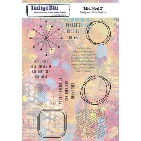 IndigoBlu Mid Mot 2 A5 Rubber Stamp (IND0524) IndigoBlu Mid Mot 2 A5 Rubber Stamp (IND0524)