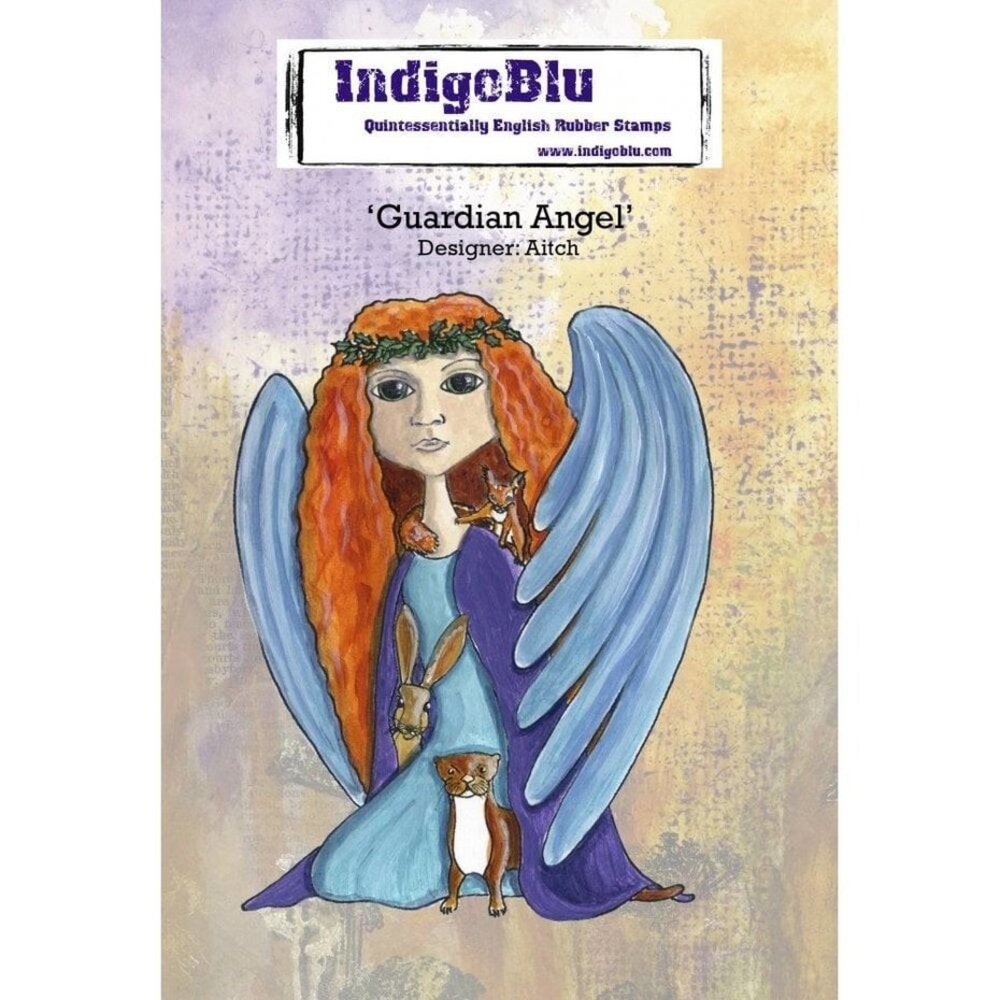 IndigoBlu Guardian Angel A6 Rubber Stamp (IND0467)