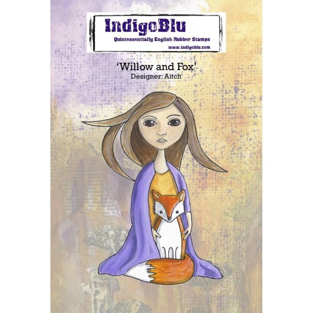 IndigoBlu Willow and Fox A6 Rubber Stamp (IND0470) IndigoBlu Willow and Fox A6 Rubber Stamp (IND0470)