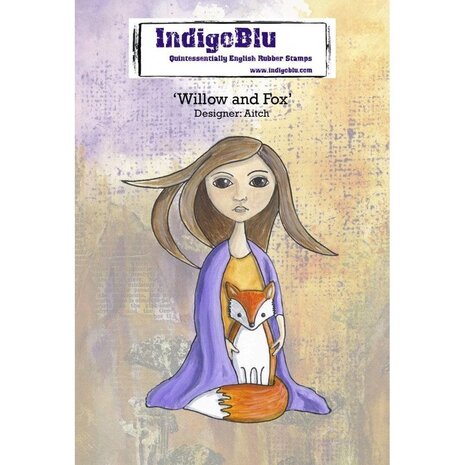 IndigoBlu Willow and Fox A6 Rubber Stamp (IND0470) IndigoBlu Willow and Fox A6 Rubber Stamp (IND0470)
