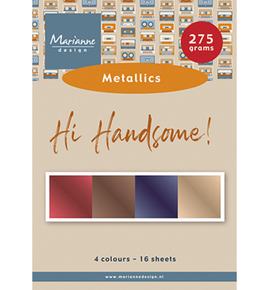 Marianne Design Hi Handsome! A5 Metallics Paper Set (PK9210)