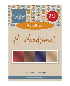 Marianne Design Hi Handsome! A5 Metallics Paper Set (PK9210) Marianne Design Hi Handsome! A5 Metallics Paper Set (PK9210)