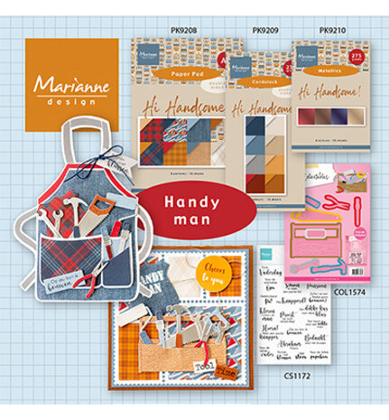 Marianne Design Hi Handsome! A5 Metallics Paper Set (PK9210)