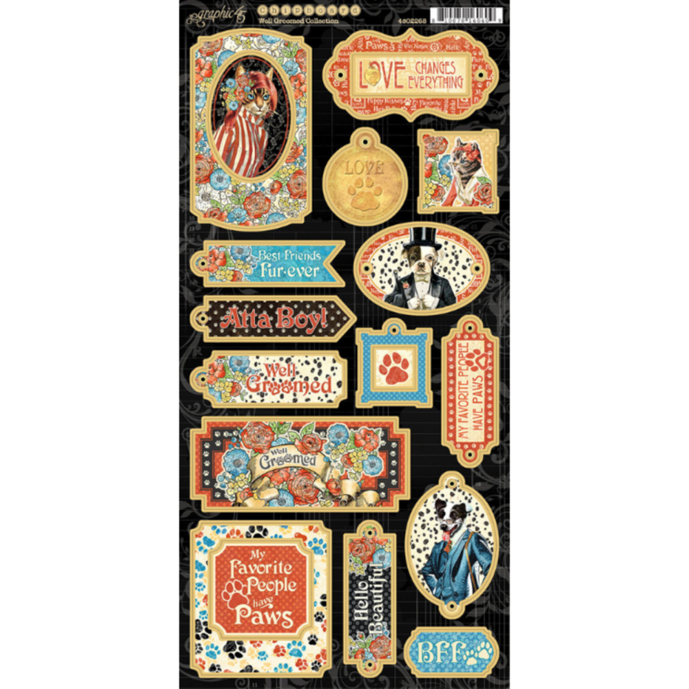 Graphic 45 Well Groomed Chipboard (4502268) Graphic 45 Well Groomed Chipboard (4502268)