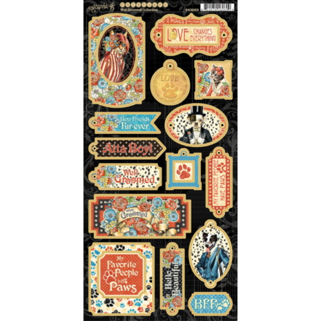 Graphic 45 Well Groomed Chipboard (4502268) Graphic 45 Well Groomed Chipboard (4502268)