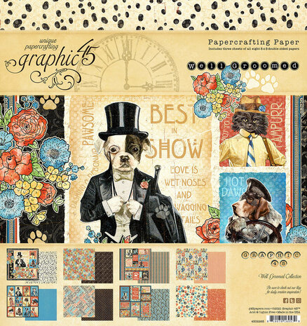 Graphic 45 Well Groomed 8x8 Inch Paper Pad (4502265) Graphic 45 Well Groomed 8x8 Inch Paper Pad (4502265)