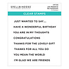 Spellbinders Just Wanted to Say Sentiments Clear Stamp (STP-109) (OUTLET) Spellbinders Just Wanted to Say Sentiments Clear Stamp (STP-109) (OUTLET)