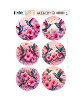 Berrie's Beauties Celestial Hummers Scenery Push Out Round (BBSC10095)