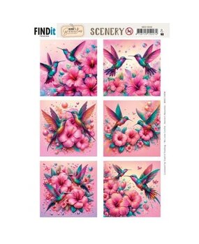 Berrie's Beauties Celestial Hummers Scenery Push Out Square (BBSC10096)