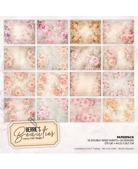 Berrie's Beauties Shabby Roses A4 Paper Pack (BBPPA410014)