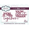 Creative Expressions Sue Wilson Craft Die Mini Expressions Duos We're In This Together (CEDME094) (OUTLET) Creative Expressions Sue Wilson Craft Die Mini Expressions Duos We're In This Together (CEDME094) (OUTLET)