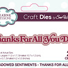 Creative Expressions Sue Wilson Craft Die Mini Shadowed Sentiments Thanks For All You Do (CEDSS043) (OUTLET) Creative Expressions Sue Wilson Craft Die Mini Shadowed Sentiments Thanks For All You Do (CEDSS043) (OUTLET)