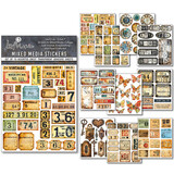 Ciao Bella Papercrafting Mixed Media Sticker Set Grungy Tags (MB002)