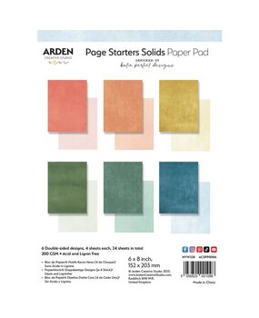 Arden Creative Studio Page Starters 6x8 Inch Solids Paper Pad (ACSPP0006) Arden Creative Studio Page Starters 6x8 Inch Solids Paper Pad (ACSPP0006)