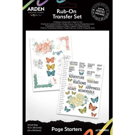 Arden Creative Studio Page Starters 6x8 Inch Rub-On Transfer Set (ACSRO0002) Arden Creative Studio Page Starters 6x8 Inch Rub-On Transfer Set (ACSRO0002)