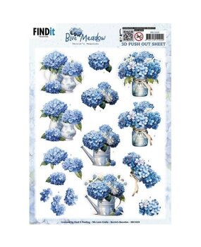 Berrie's Beauties Blue Meadow 3D Push Out Vase (SB11029)
