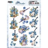 Berrie's Beauties Blue Meadow 3D Push Out Music (SB11032)