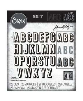 Sizzix Thinlits Die Set Alphanumeric Shadow Upper (664729)