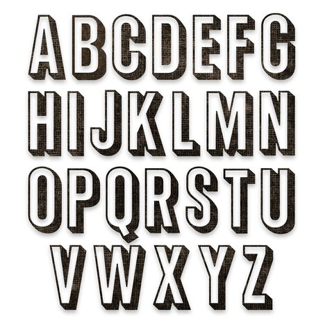 Sizzix Thinlits Die Set Alphanumeric Shadow Upper (664729)